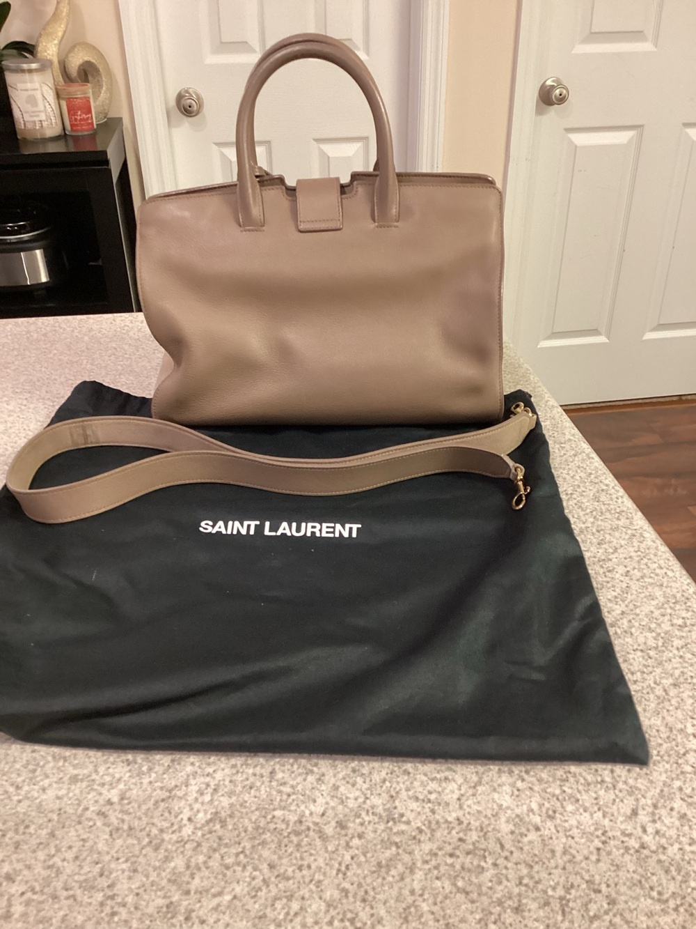 Saint Laurent YSL Taupe Satchel - Picture 9 of 15